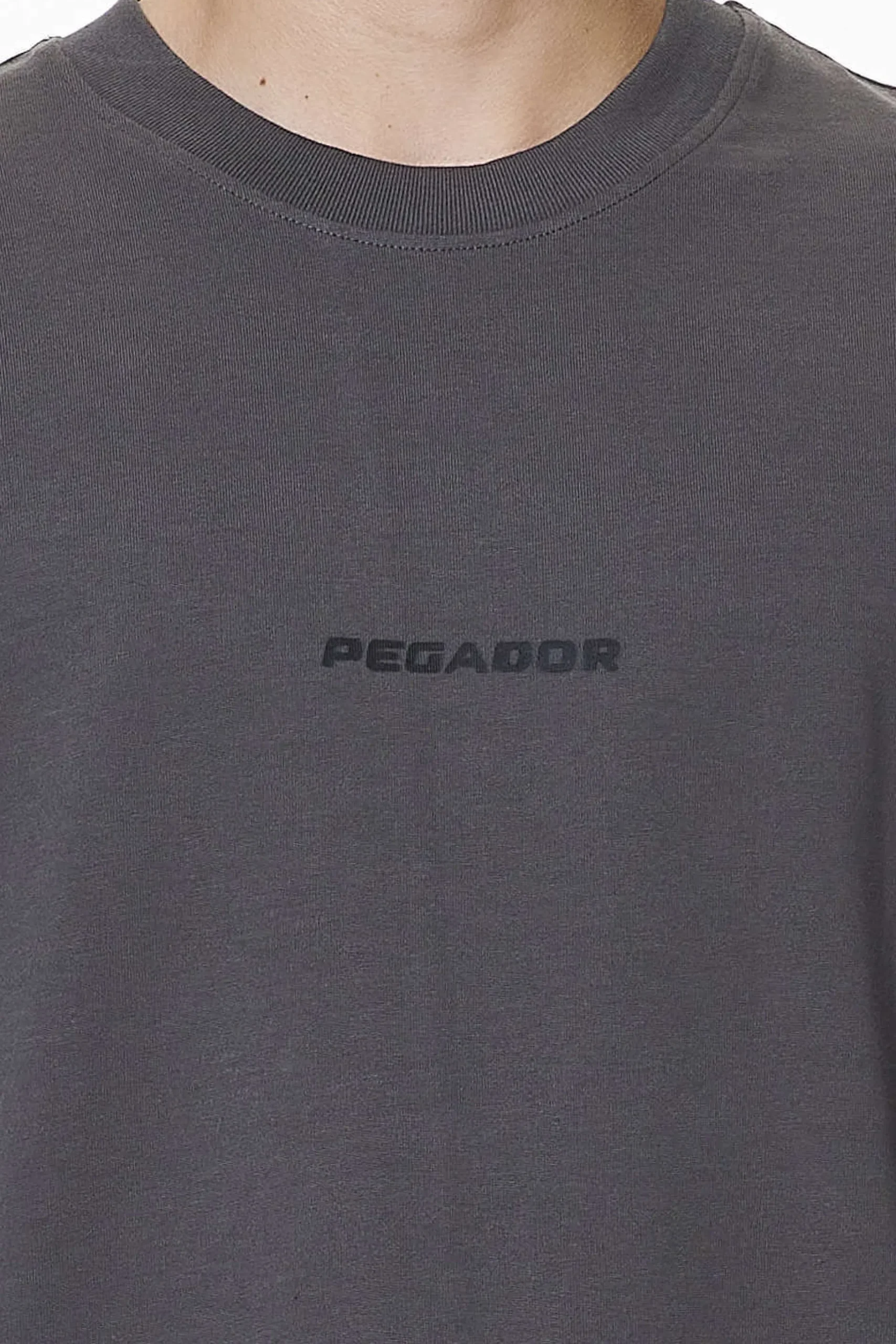 Pegador Tees|Colne Logo Oversized Tee Washed Volcano Grey