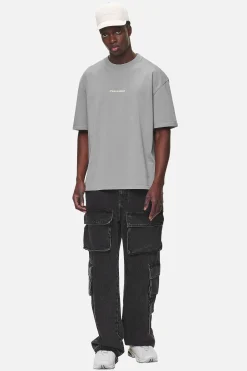 Pegador Tees|Colne Logo Oversized Tee Washed Cool Grey Desert Sand