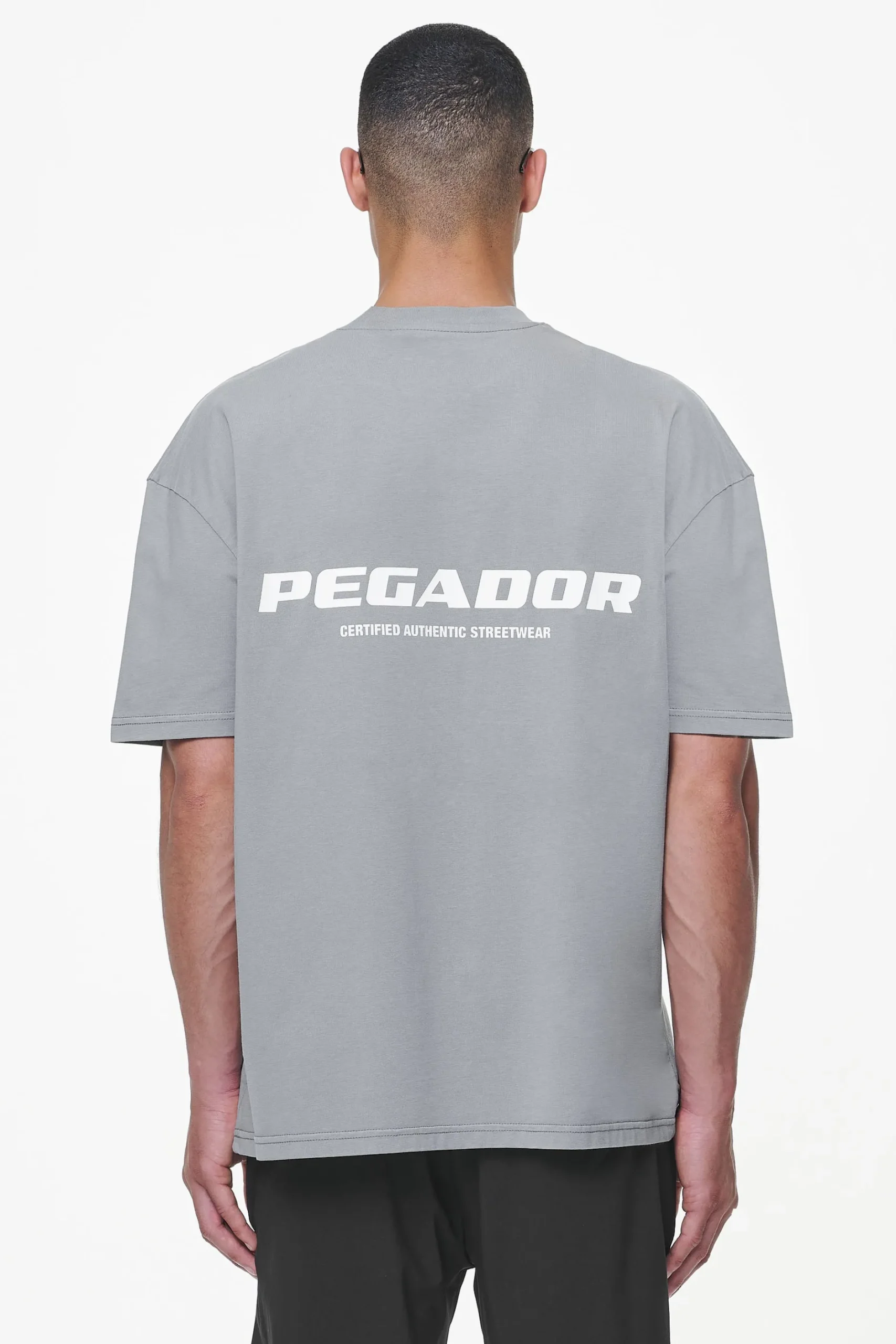 Pegador Tees|Colne Logo Oversized Tee Heavy Washed Cool Grey