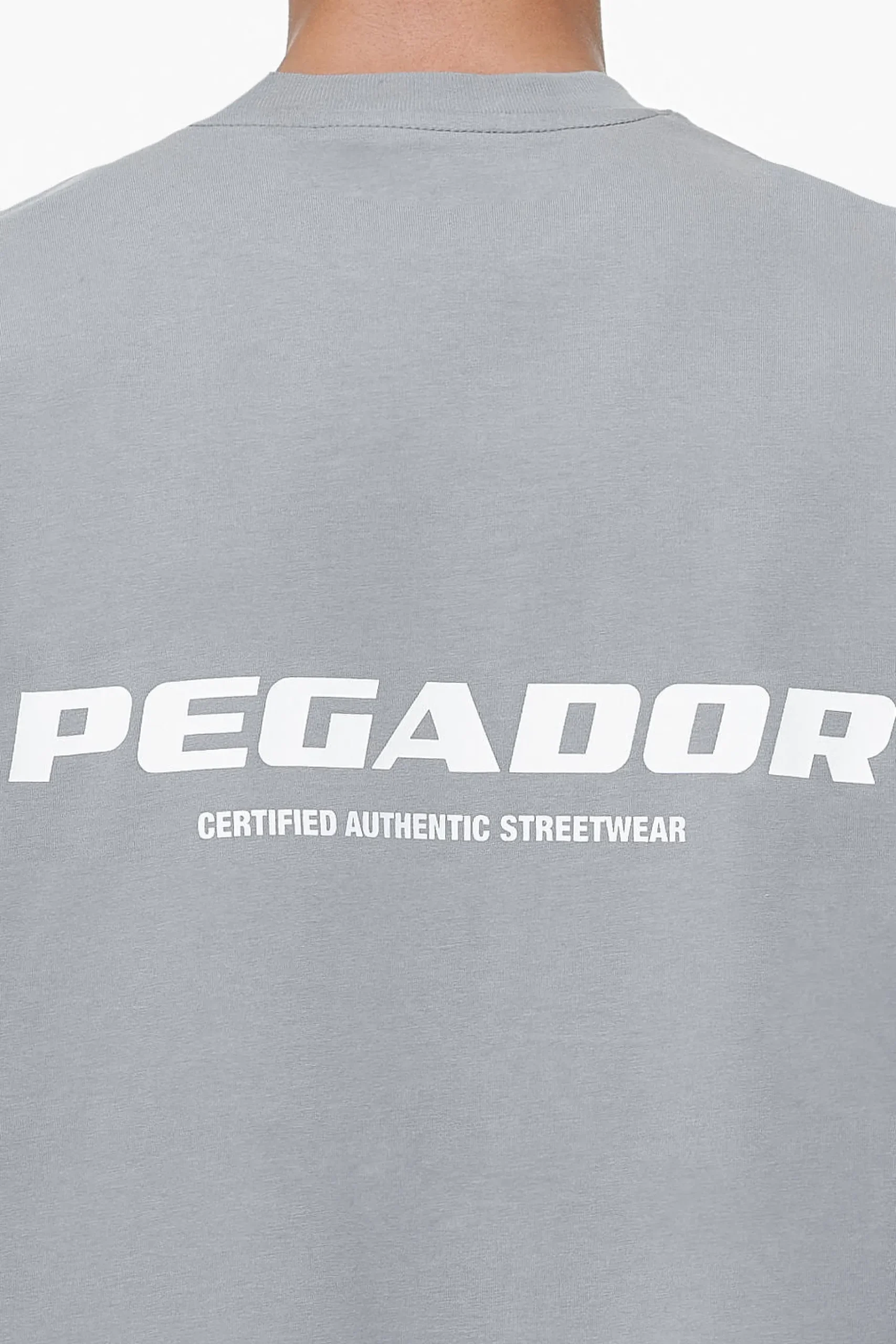 Pegador Tees|Colne Logo Oversized Tee Heavy Washed Cool Grey