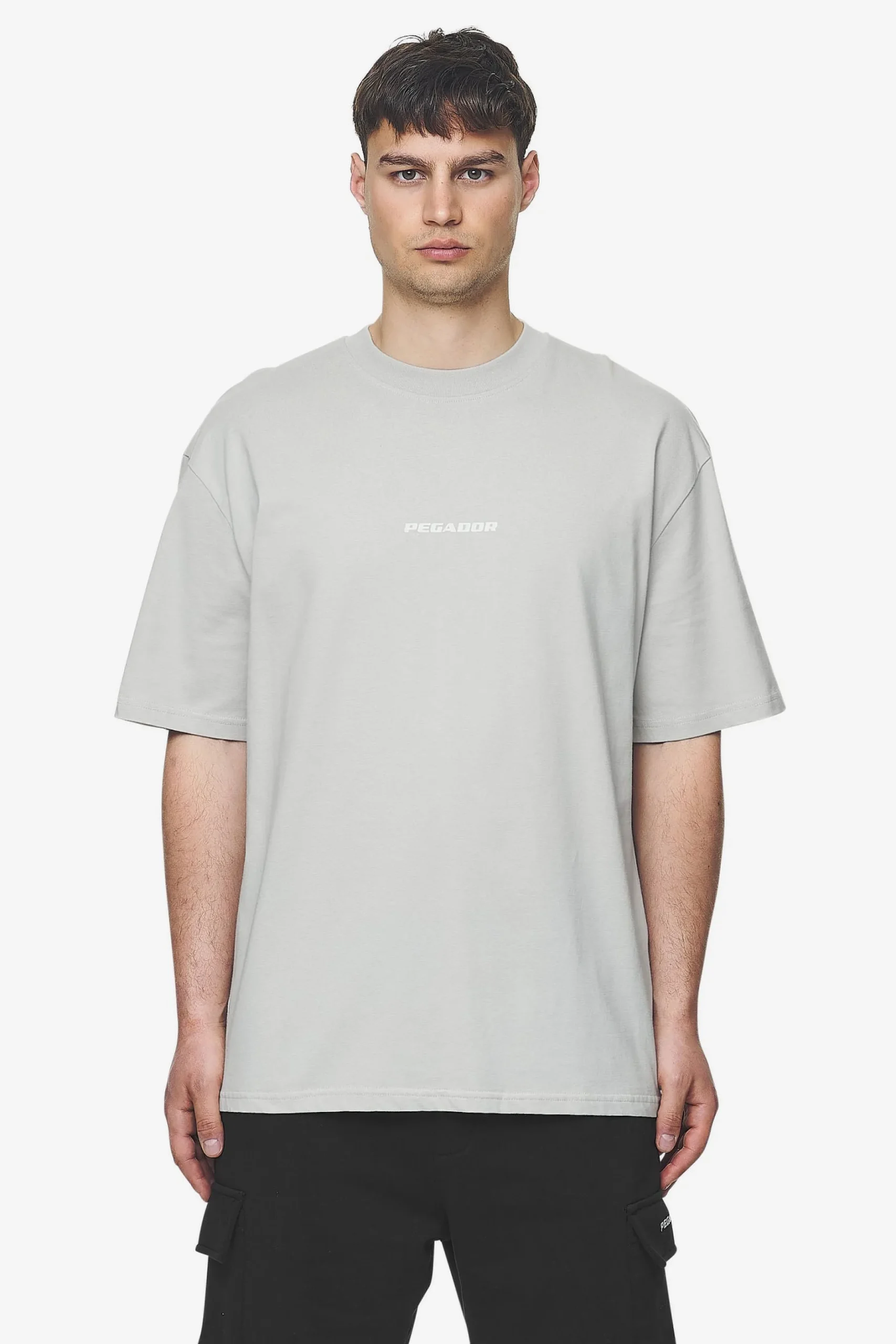 Pegador Tees|Colne Logo Oversized Tee Salty Cream Washed pearl grey