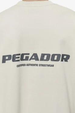 Pegador Tees|Colne Logo Oversized Tee Washed Light Beige Anthracite