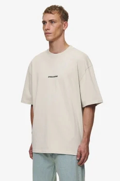 Pegador Tees|Colne Logo Oversized Tee Washed Light Beige Anthracite