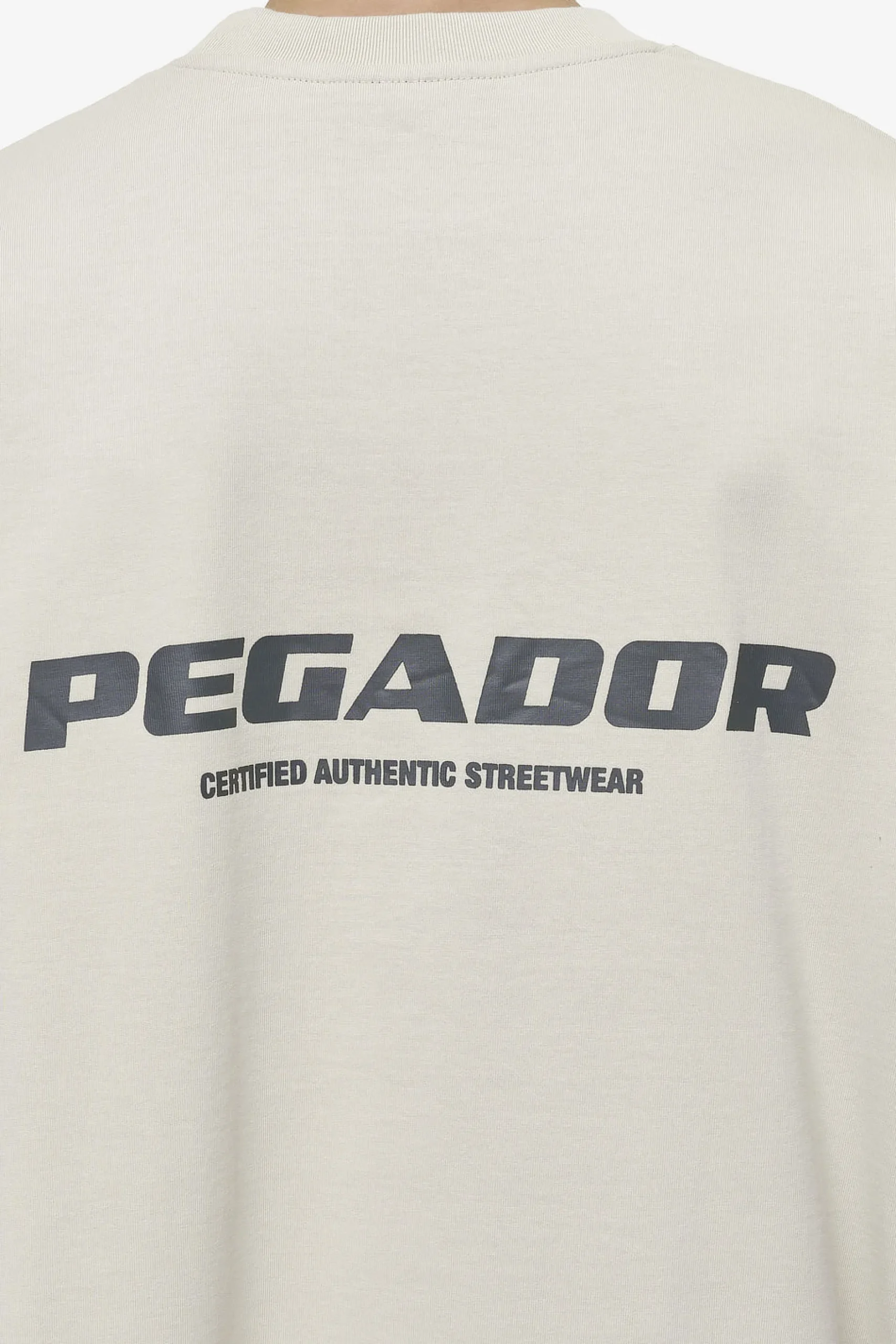Pegador Tees|Colne Logo Oversized Tee Washed Light Beige Anthracite