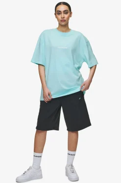 Pegador Tees|Colne Logo Oversized Tee White Washed sky blue