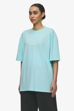 Pegador Tees|Colne Logo Oversized Tee White Washed sky blue