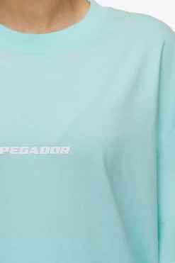 Pegador Tees|Colne Logo Oversized Tee White Washed sky blue