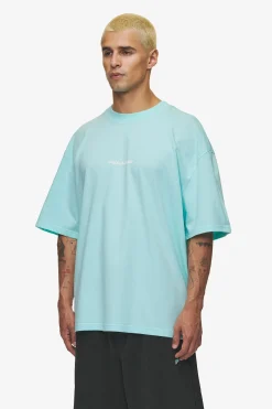 Pegador Tees|Colne Logo Oversized Tee White Washed sky blue
