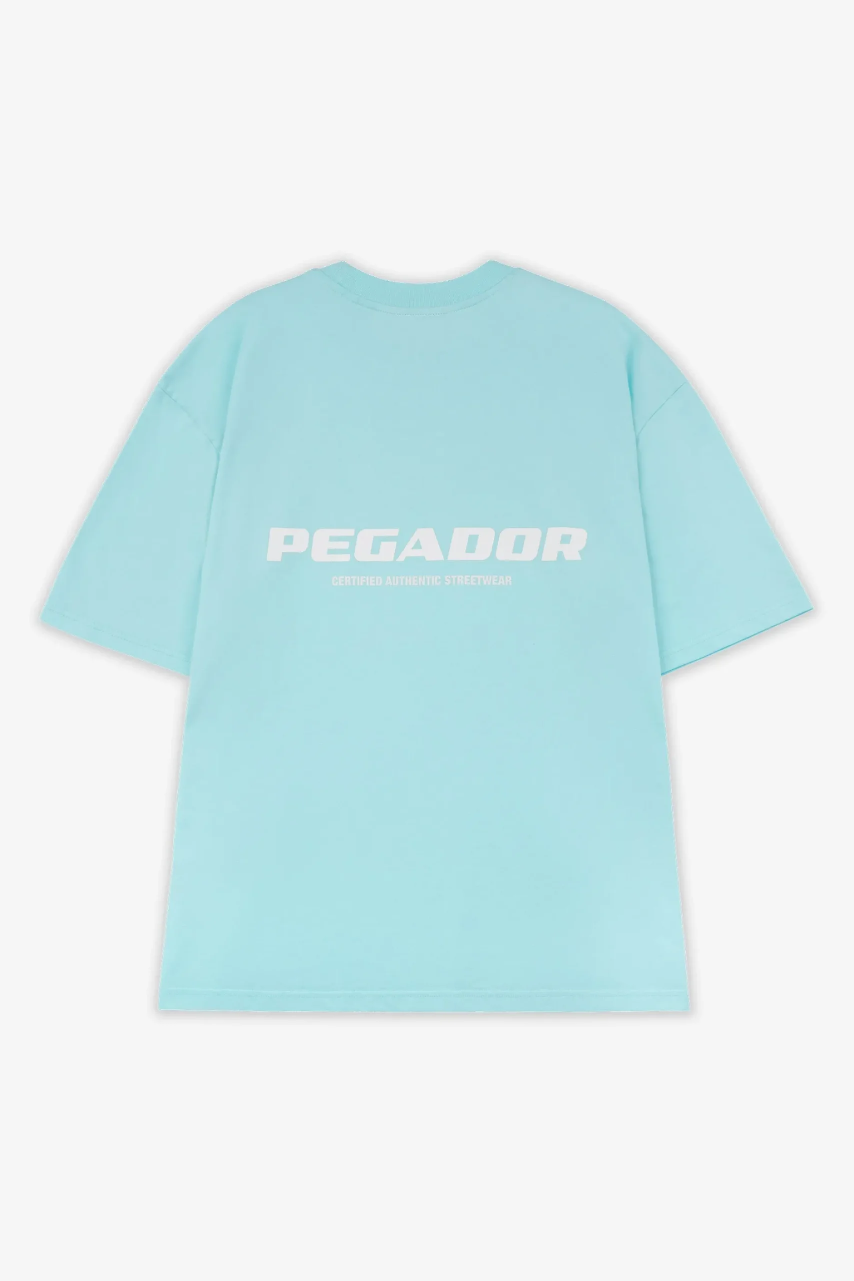 Pegador Tees|Colne Logo Oversized Tee White Washed sky blue