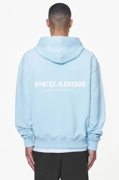 Pegador Hoodies|Zip Hoodies|Colne Terry Logo Oversized Sweat Jacket Vintage Aqua