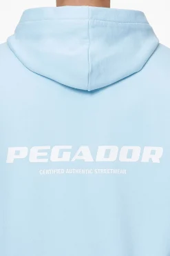 Pegador Hoodies|Zip Hoodies|Colne Terry Logo Oversized Sweat Jacket Vintage Aqua