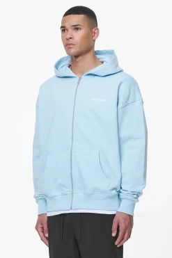 Pegador Hoodies|Zip Hoodies|Colne Terry Logo Oversized Sweat Jacket Vintage Aqua