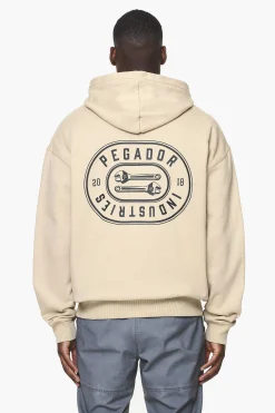 Pegador Hoodies|Comet Oversized Hoodie Vintage Washed Kingdom Beige
