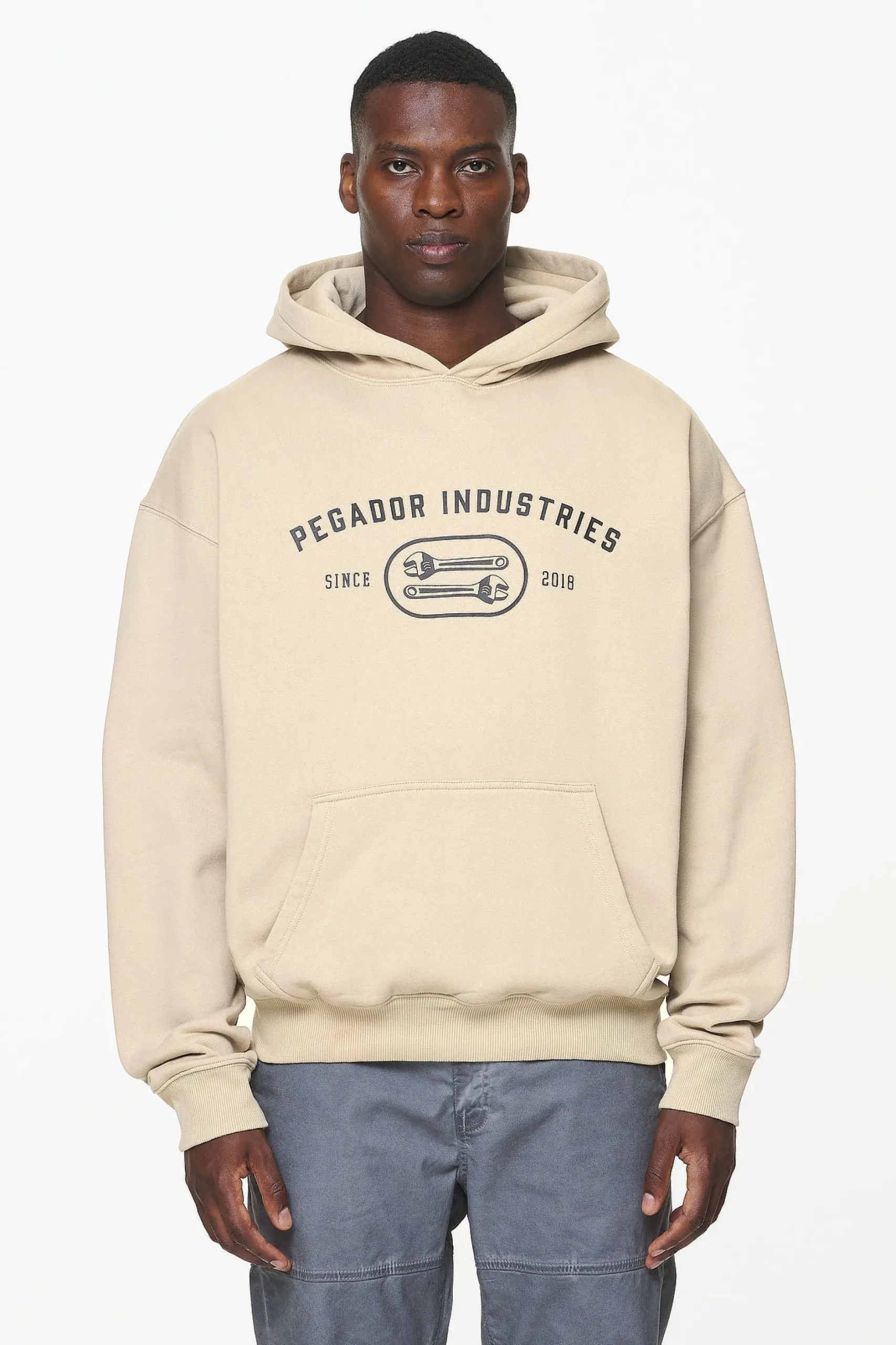 Pegador Hoodies|Comet Oversized Hoodie Vintage Washed Kingdom Beige