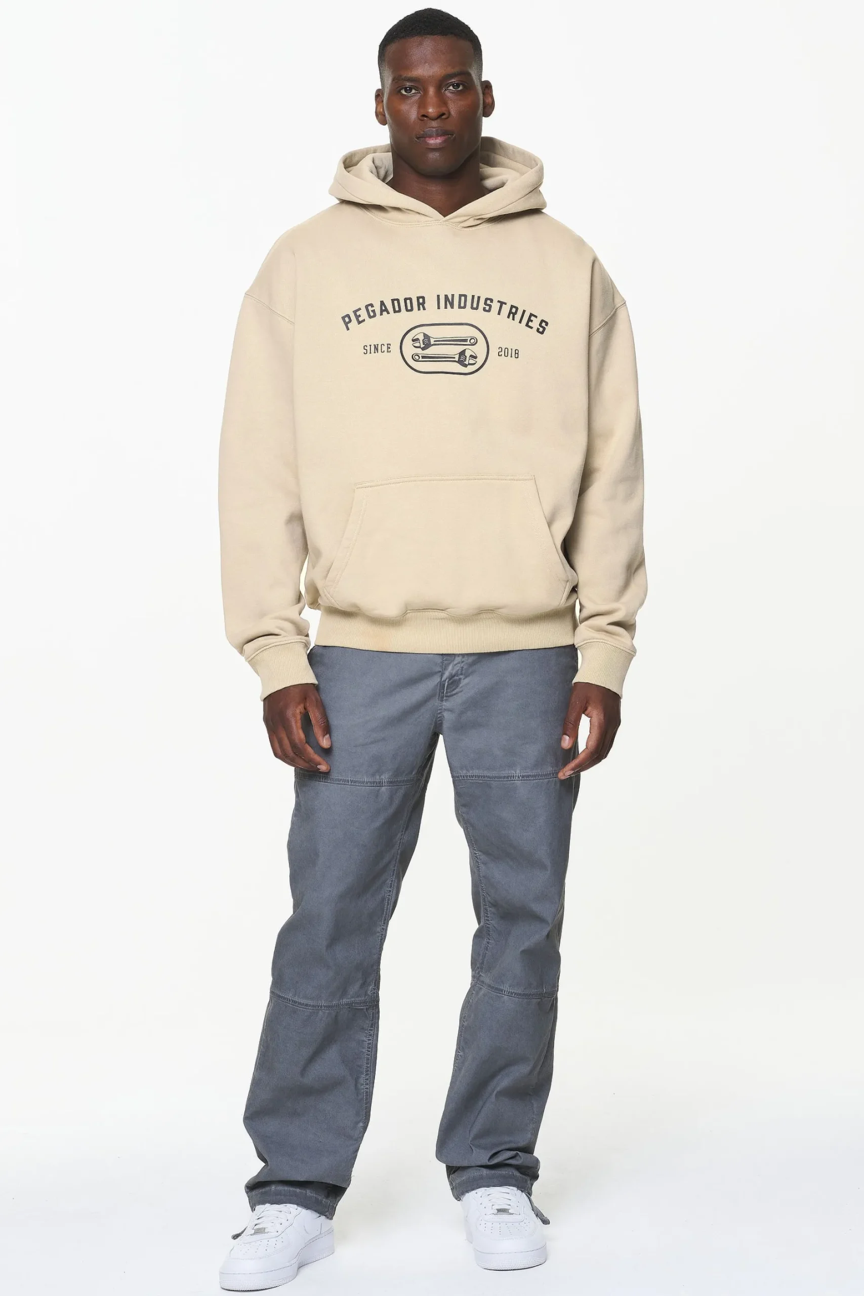 Pegador Hoodies|Comet Oversized Hoodie Vintage Washed Kingdom Beige