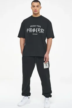 Pegador Tees|Cordova Oversized Tee Vintage Washed Black Ink