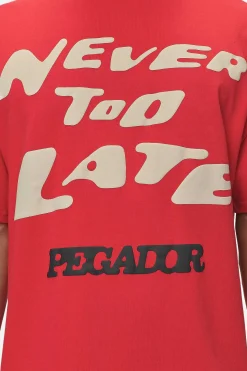 Pegador Tees|Corey Boxy Tee Washed Red