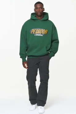 Pegador Hoodies|County Oversized Hoodie Vintage Washed British Green