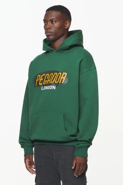 Pegador Hoodies|County Oversized Hoodie Vintage Washed British Green