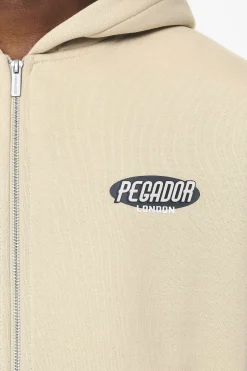 Pegador Hoodies|Zip Hoodies|County Oversized Sweat Jacket Vintage Washed Kingdom Beige