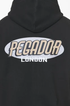 Pegador Hoodies|Zip Hoodies|County Oversized Sweat Jacket Vintage Washed Onyx Black