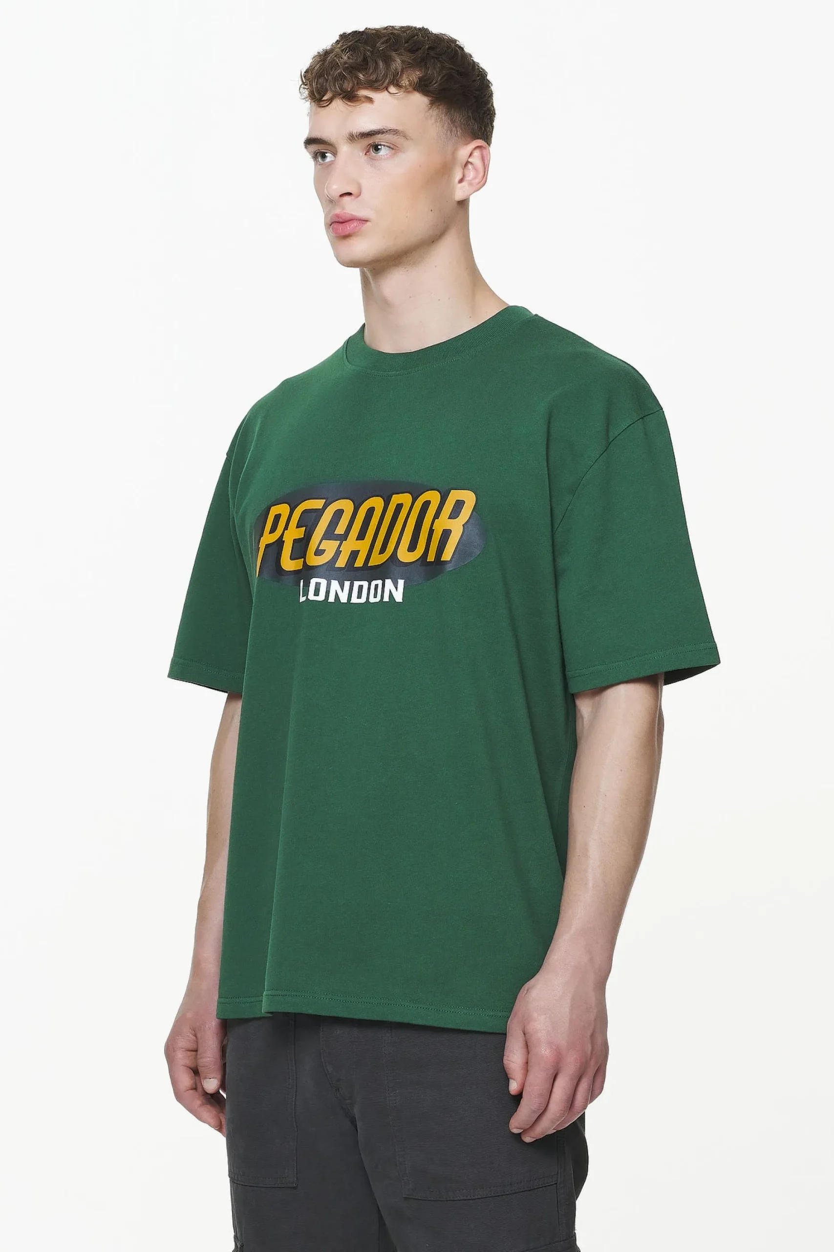 Pegador Tees|County Oversized Tee Vintage Washed British Green