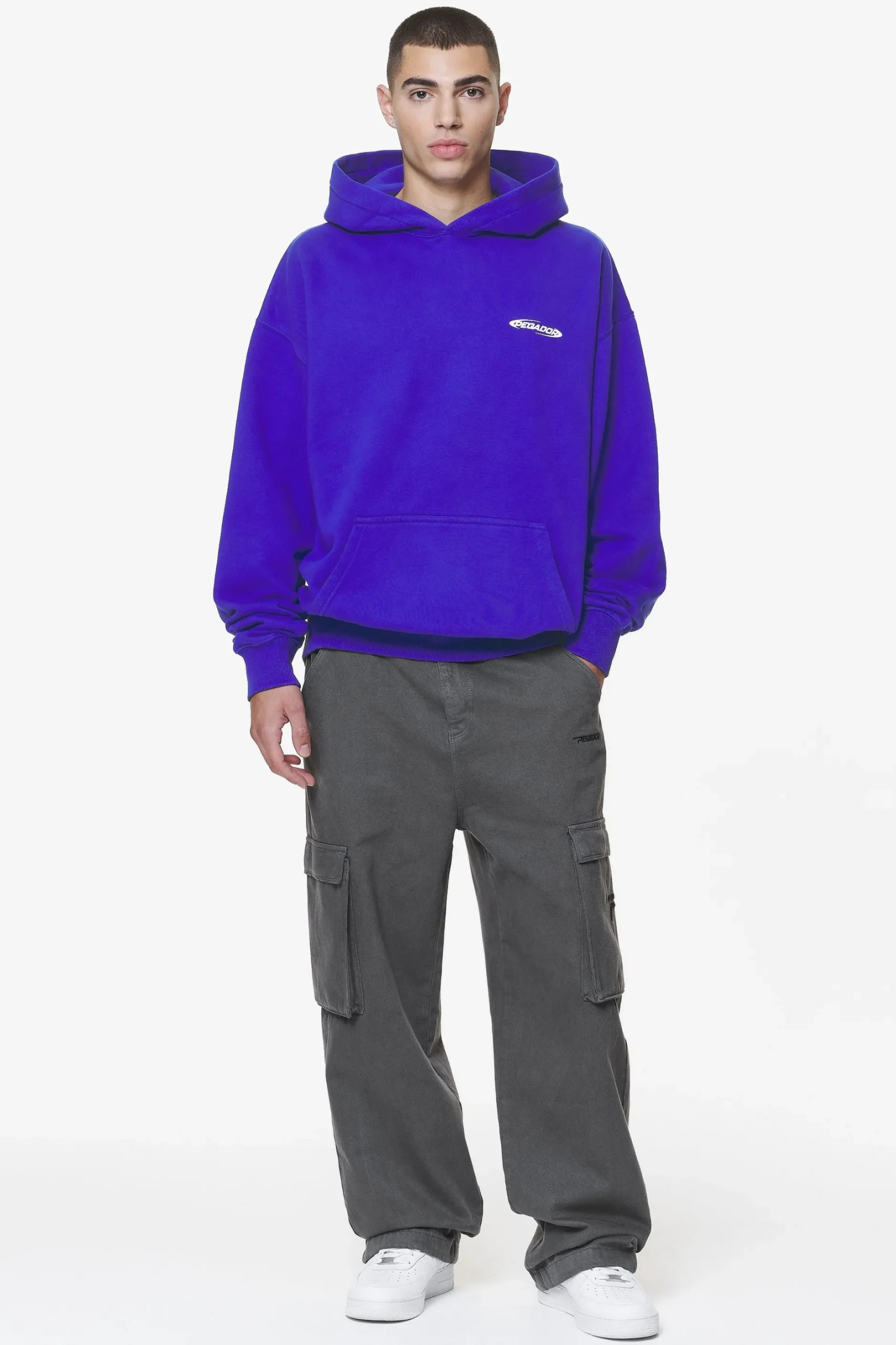 Pegador Hoodies|Crail Oversized Hoodie Washed Endless Blue
