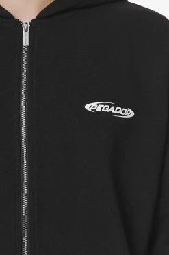 Pegador Hoodies|Zip Hoodies|Crail Oversized Sweat Jacket Black