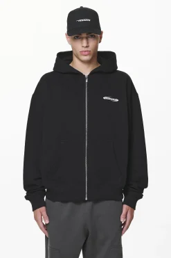 Pegador Hoodies|Zip Hoodies|Crail Oversized Sweat Jacket Black