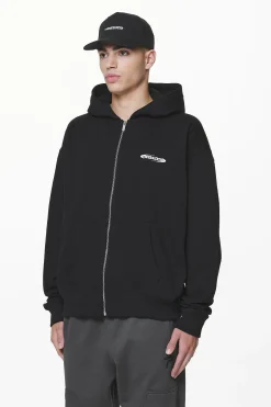 Pegador Hoodies|Zip Hoodies|Crail Oversized Sweat Jacket Black