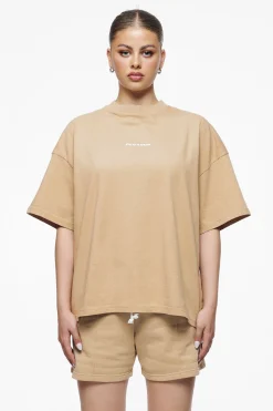 Pegador Tees|Culla Logo Heavy Oversized Tee Vintage Washed Espresso