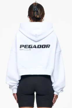 Pegador Hoodies|Culla Logo Oversized Cropped Hoodie White