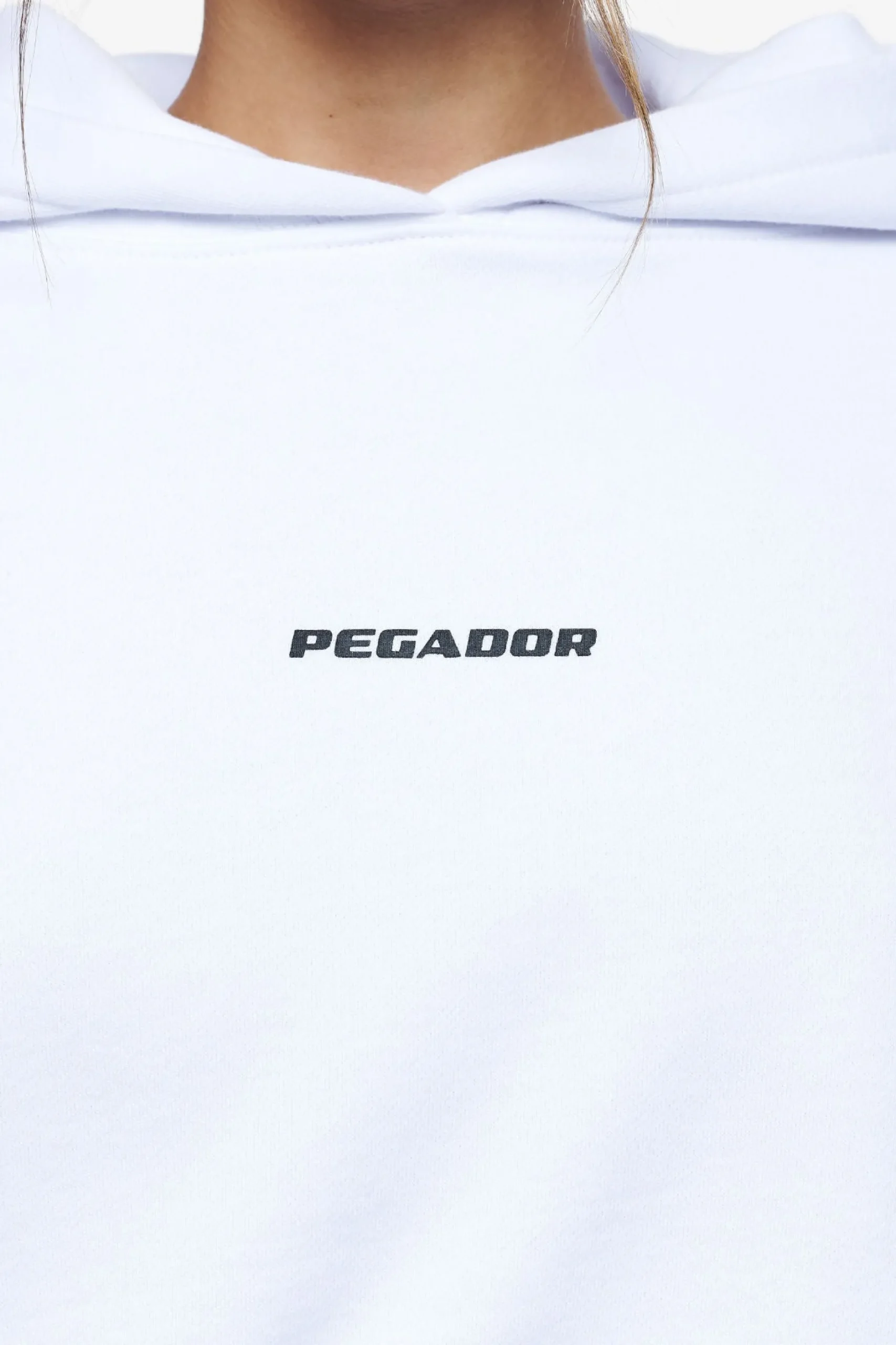 Pegador Hoodies|Culla Logo Oversized Cropped Hoodie White