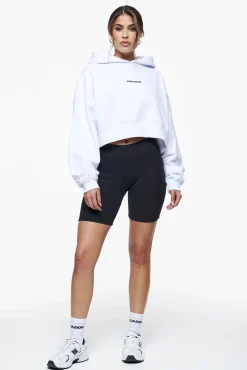 Pegador Hoodies|Culla Logo Oversized Cropped Hoodie White