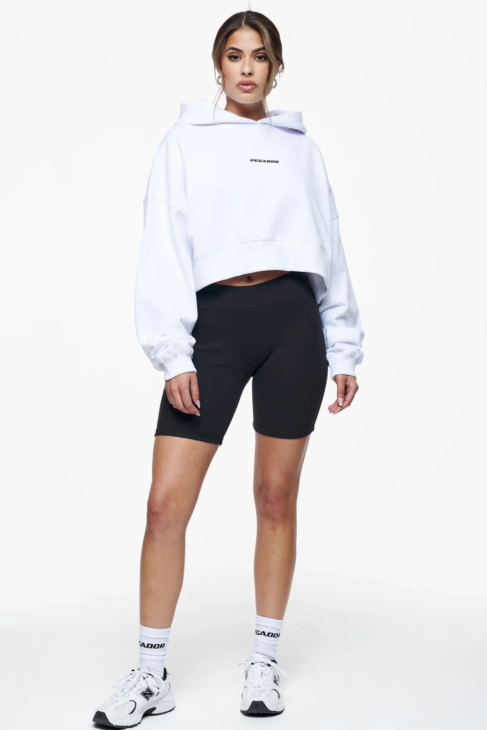 Pegador Hoodies|Culla Logo Oversized Cropped Hoodie White
