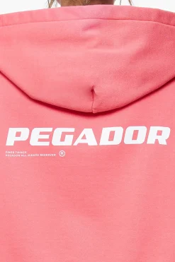 Pegador Hoodies|Culla Logo Oversized Cropped Hoodie Vintage Washed Strawberry