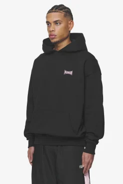 Pegador Hoodies|Dacko Oversized Hoodie Washed Black Bubblegum