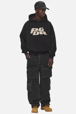 Pegador Hoodies|Danico Boxy Hoodie Washed Black