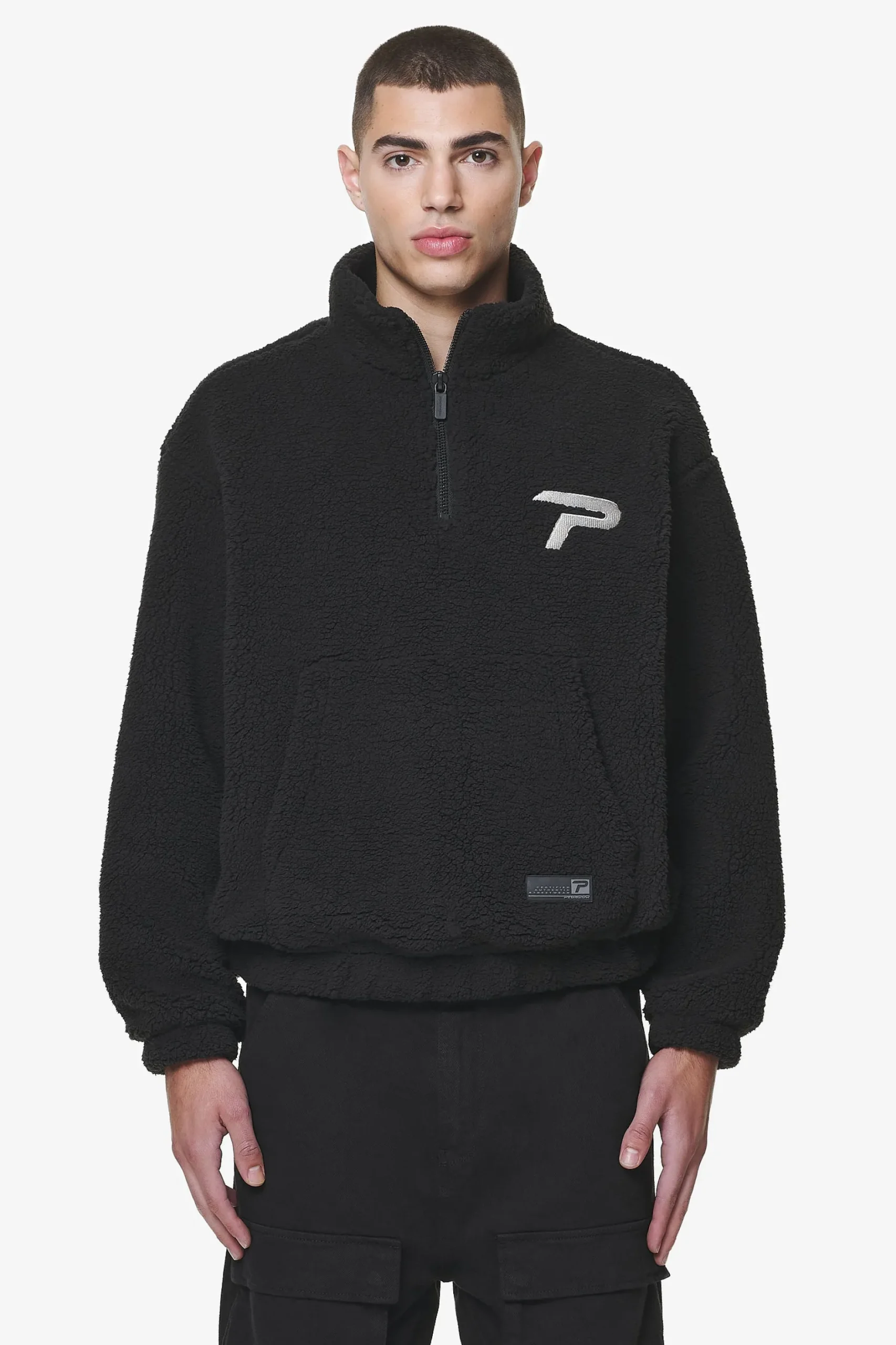Pegador Sweaters|Defoe Teddy Halfzip Sweater Black