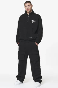 Pegador Sweaters|Defoe Teddy Halfzip Sweater Black