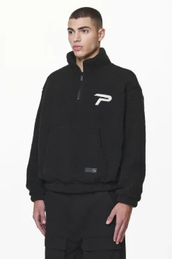 Pegador Sweaters|Defoe Teddy Halfzip Sweater Black