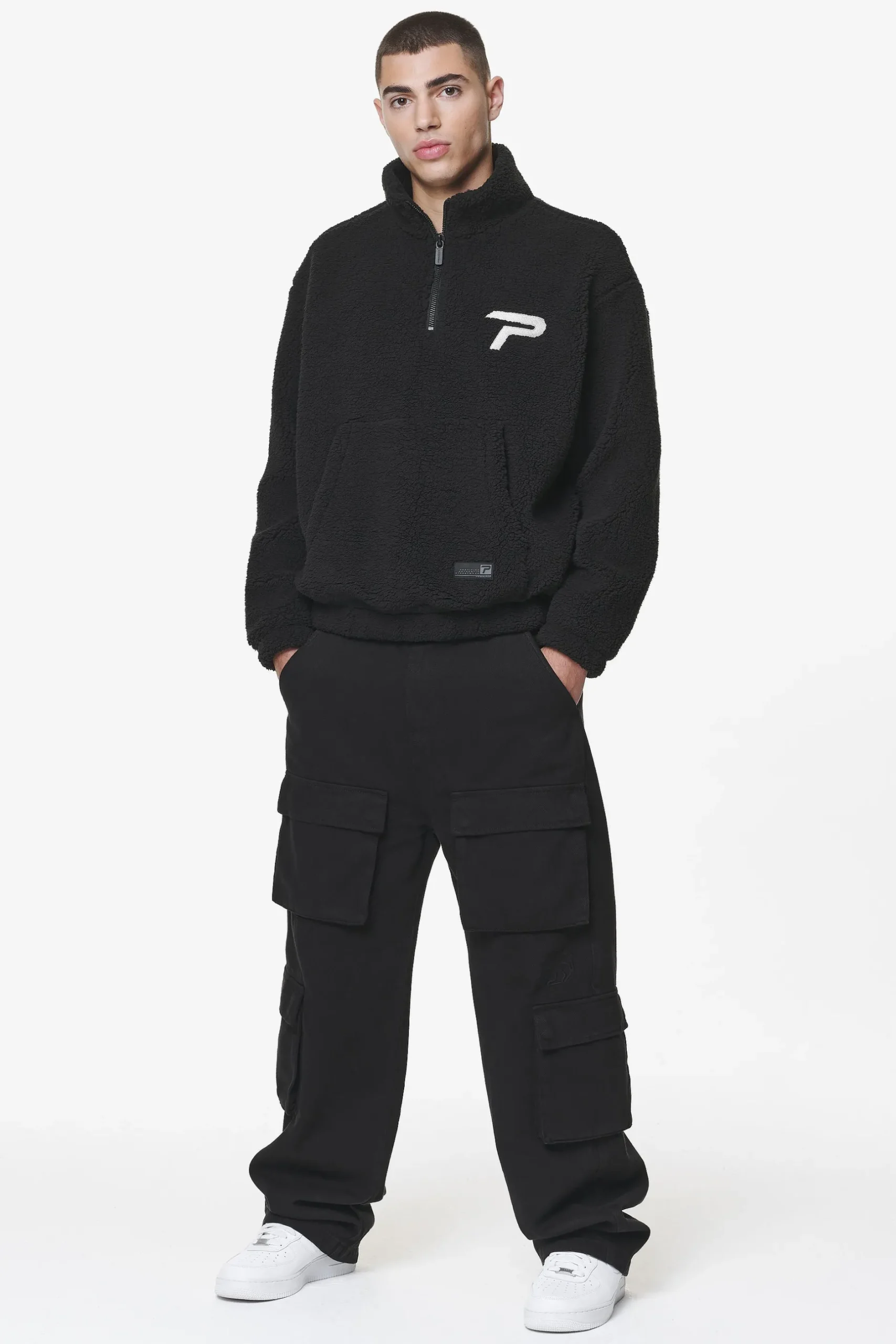 Pegador Sweaters|Defoe Teddy Halfzip Sweater Black
