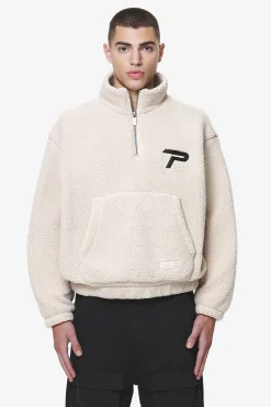 Pegador Sweaters|Defoe Teddy Halfzip Sweater Dust Cream