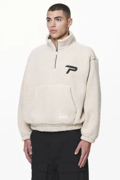 Pegador Sweaters|Defoe Teddy Halfzip Sweater Dust Cream