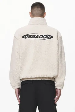 Pegador Sweaters|Defoe Teddy Halfzip Sweater Dust Cream