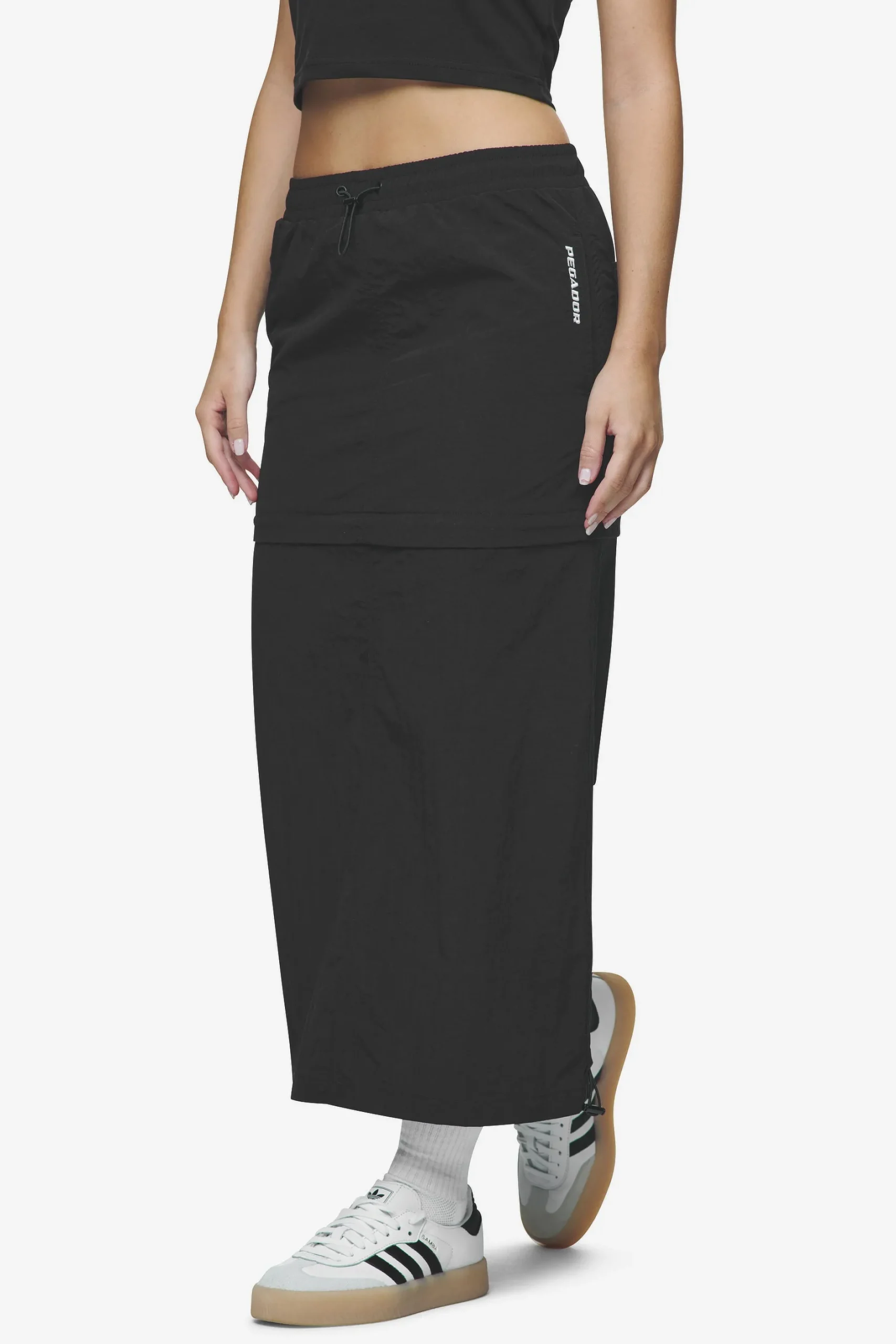 Pegador Pants|Delia 2-In-1 Parachute Skirt Black