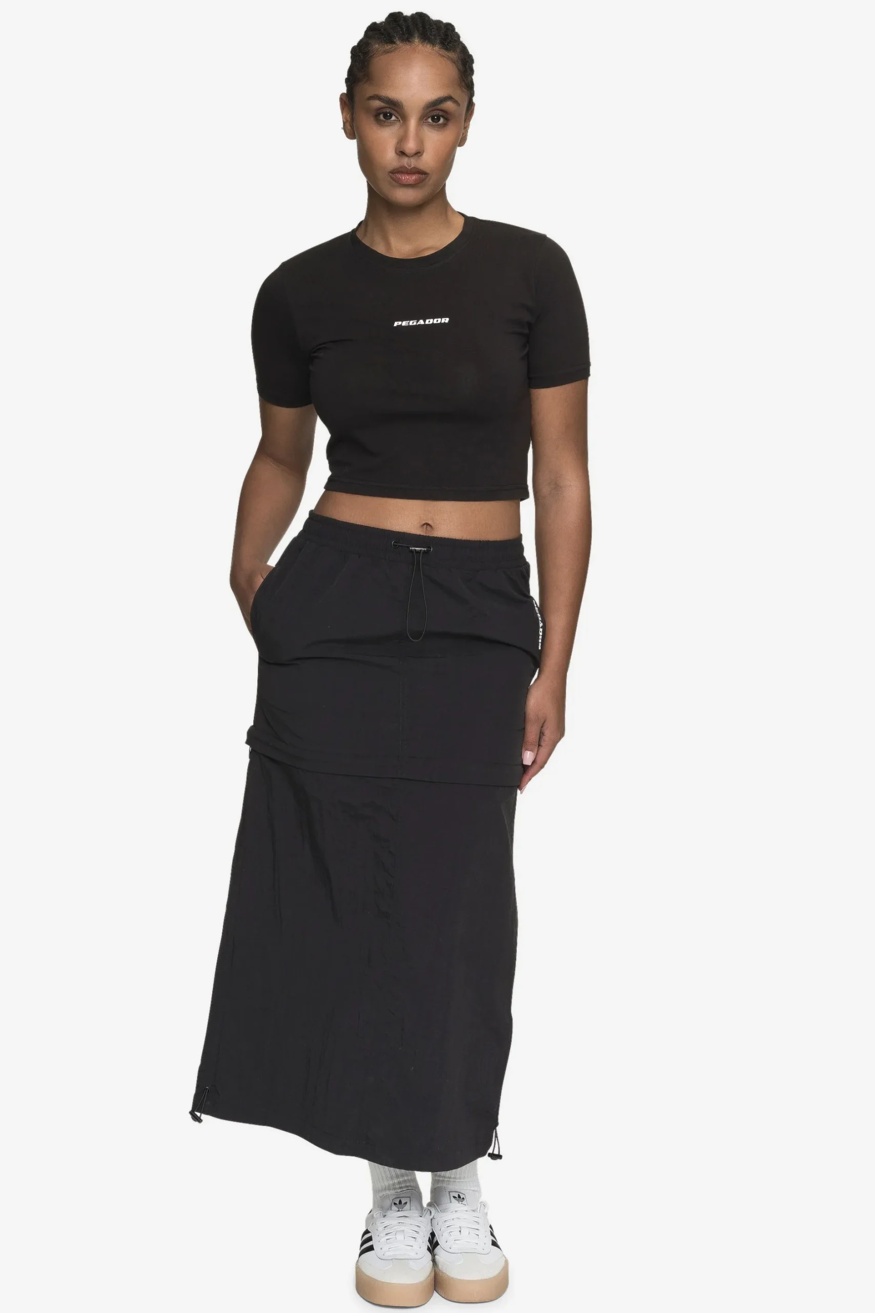 Pegador Pants|Delia 2-In-1 Parachute Skirt Black