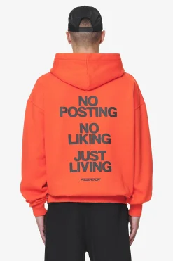 Pegador Hoodies|Devon Oversized Hoodie Washed Signal Red