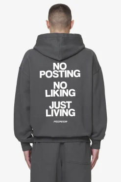 Pegador Hoodies|Devon Oversized Hoodie Washed Volcano Grey