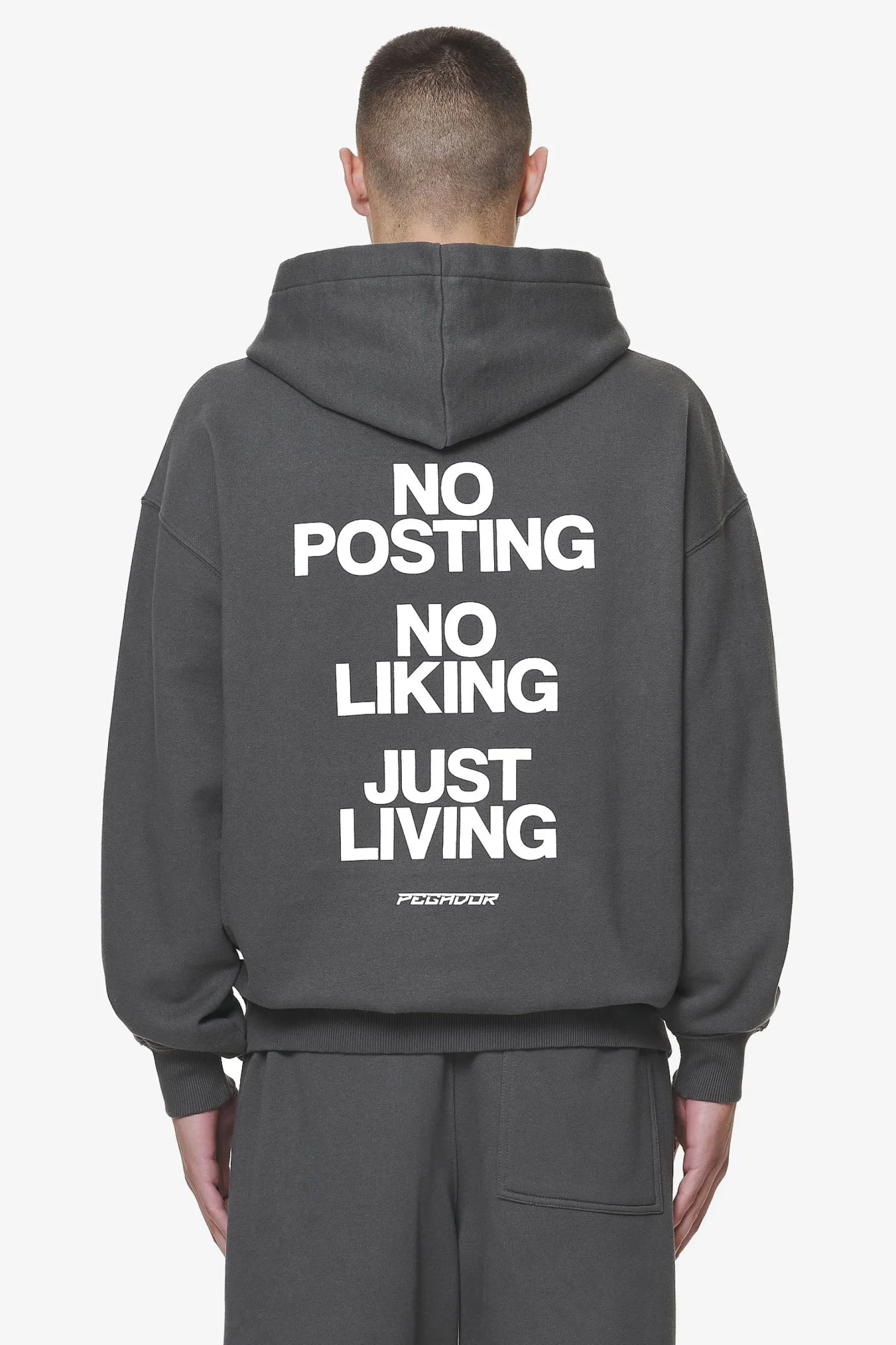 Pegador Hoodies|Devon Oversized Hoodie Washed Volcano Grey